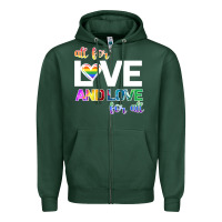 Sports Green All For Love And Love For All Zipper Hoodie - Bettercallsaul