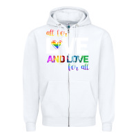 White All For Love And Love For All Zipper Hoodie - Bettercallsaul