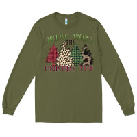 Army Green rocking around the christmas tree Long Sleeve Tee - MaliasSmallBusiness
