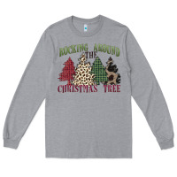 Heather Grey rocking around the christmas tree Long Sleeve Tee - MaliasSmallBusiness