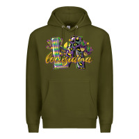 Army Green louisiana leopard mardi gras 12 inches 300 dpi Premium Hoodie - CowGirlArtShop