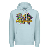 Blue Mist louisiana leopard mardi gras 12 inches 300 dpi Premium Hoodie - CowGirlArtShop
