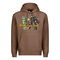 Chestnut louisiana leopard mardi gras 12 inches 300 dpi Premium Hoodie - CowGirlArtShop