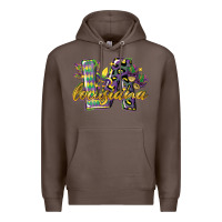 Coffee louisiana leopard mardi gras 12 inches 300 dpi Premium Hoodie - CowGirlArtShop