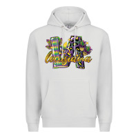 Dove Grey louisiana leopard mardi gras 12 inches 300 dpi Premium Hoodie - CowGirlArtShop