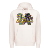 Pale Pink louisiana leopard mardi gras 12 inches 300 dpi Premium Hoodie - CowGirlArtShop
