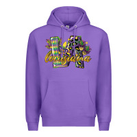 Purple louisiana leopard mardi gras 12 inches 300 dpi Premium Hoodie - CowGirlArtShop