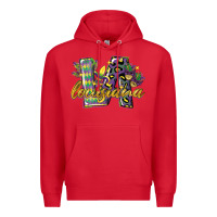 Red louisiana leopard mardi gras 12 inches 300 dpi Premium Hoodie - CowGirlArtShop