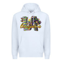 White louisiana leopard mardi gras 12 inches 300 dpi Premium Hoodie - CowGirlArtShop