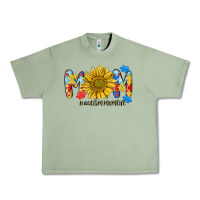 Oil Green autism mom life sunflower Urban Heavy Tee - MaliasSmallBusiness