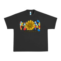 Pigment Black autism mom life sunflower Urban Heavy Tee - MaliasSmallBusiness