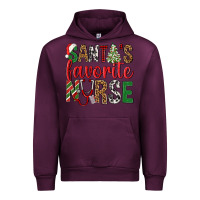 Mauve Wine Santa's Favorite Nurse Urban Hoodie - BundleAndBundleShop