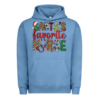 Pigment Pebble Blue Santa's Favorite Nurse Urban Hoodie - BundleAndBundleShop