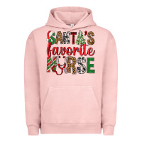 Pigment Salmon Santa's Favorite Nurse Urban Hoodie - BundleAndBundleShop