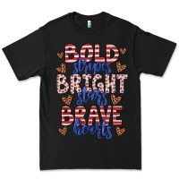 Black bold stripes bright stars brave hearts Premium Tee - JahusDesignShop