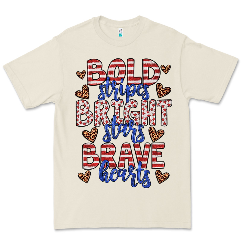 Bold Stripes Bright Stars Brave Hearts Premium Tee by JahusDesignShop | Teevron