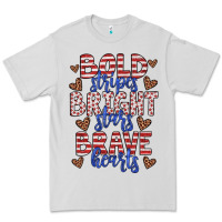 Dove Grey bold stripes bright stars brave hearts Premium Tee - JahusDesignShop