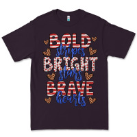 Plum bold stripes bright stars brave hearts Premium Tee - JahusDesignShop