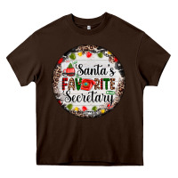 Chocolate Brown christmas santas favorite secretary    light Heavy Core Tee - AdoDesignShop