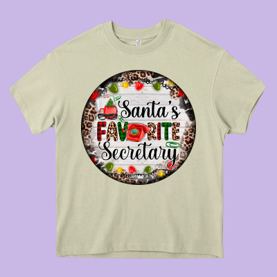 Christmas Santas Favorite Secretary    Light Heavy Core Tee Designed By Adodesignshop