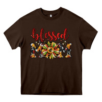 Chocolate Brown Christmas blessed mom Heavy Core Tee - JahusDesignShop