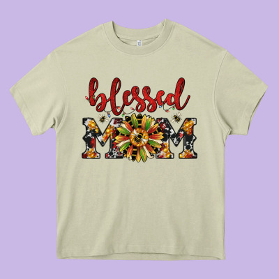 Christmas Blessed Mom Heavy Core Tee Designed By Jahusdesignshop