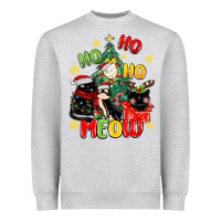 Heather Grey ho ho ho meow Heavyweight Sweatshirt - MaliasSmallBusiness