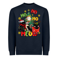 Navy ho ho ho meow Heavyweight Sweatshirt - MaliasSmallBusiness