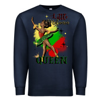 Navy little melanin queen Premium Sweatshirt - CowGirlArtShop
