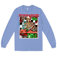 Colony Blue Rockin' around the Christmas tree skeleton Long Sleeve Tee - NancyCooperArtShop