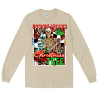 Mushroom Rockin' around the Christmas tree skeleton Long Sleeve Tee - NancyCooperArtShop