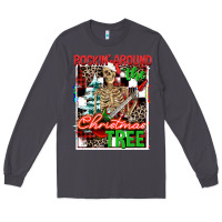 Smoke Rockin' around the Christmas tree skeleton Long Sleeve Tee - NancyCooperArtShop