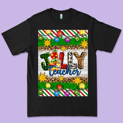 Christmas Jolly Teacher Premium Tee Designed By Artiststas