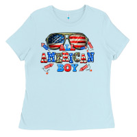 Baby Blue all american boy Ladies Tee - AdoDesignShop