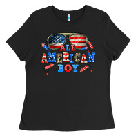 Black all american boy Ladies Tee - AdoDesignShop