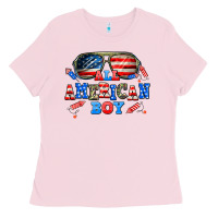 Bubblegum Pink all american boy Ladies Tee - AdoDesignShop