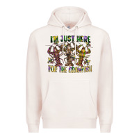 Pale Pink im just here for the crawfish Premium Hoodie - CowGirlArtShop