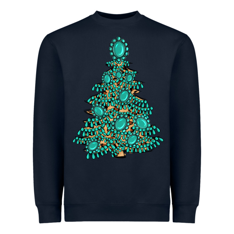 Christmas Tree With Gemstones Heavyweight Sweatshirt by MaliasSmallBusiness | Teevron