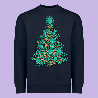 Christmas Tree With Gemstones Heavyweight Sweatshirt Designed By Maliassmallbusiness