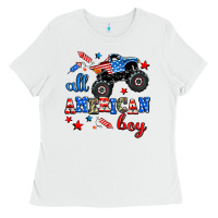 All American Boy  Monsterr Truck Ladies Tee | Teevron