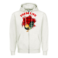 Oatmeal Heather Farm Life Zipper Hoodie - Bettercallsaul
