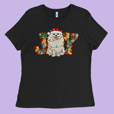 Pomeranian Christmas Joy Ladies Tee Designed By Ranaportraitstore
