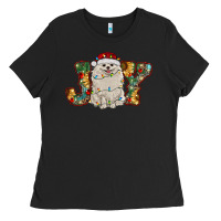Black pomeranian christmas joy Ladies Tee - RanaPortraitStore