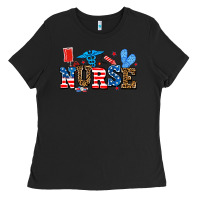Black usa nurse Ladies Tee - AdoDesignShop