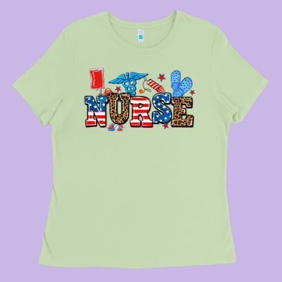 Usa Nurse Ladies Tee Designed By Adodesignshop