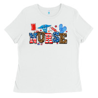 White usa nurse Ladies Tee - AdoDesignShop