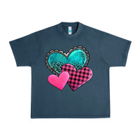 Midnight Navy valentine's day hearts Urban Heavy Tee - AdoDesignShop