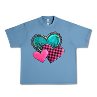 Pebble Blue valentine's day hearts Urban Heavy Tee - AdoDesignShop