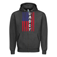 Charcoal Heather Daddy American Flag Zipper Hoodie - Bettercallsaul