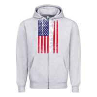 Heather Grey Daddy American Flag Zipper Hoodie - Bettercallsaul